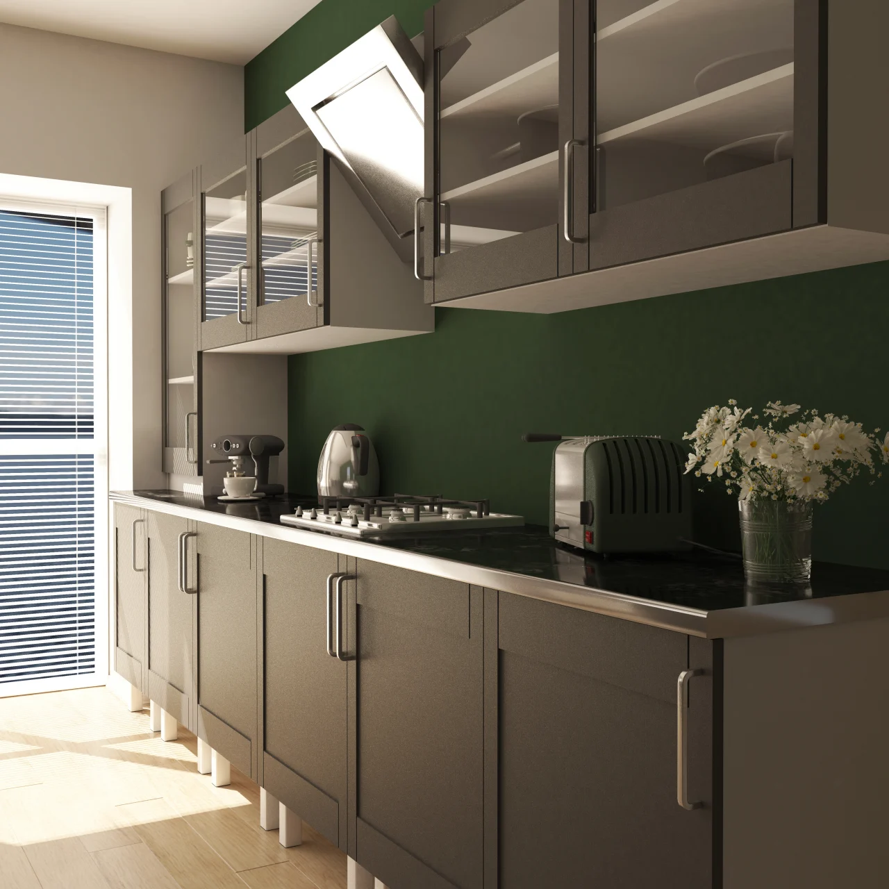 Grey matt cabinetry