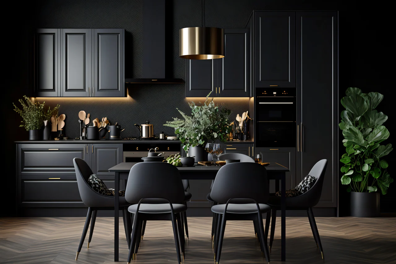 Black shaker kitchen